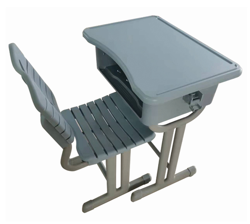 注塑双柱固定课桌椅