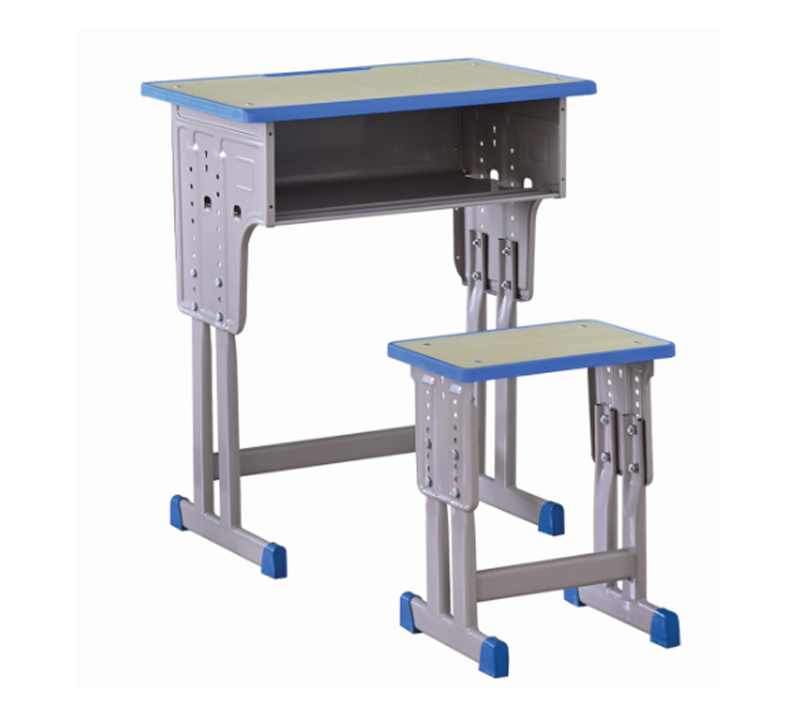 塑封百年椭圆管升降课桌凳