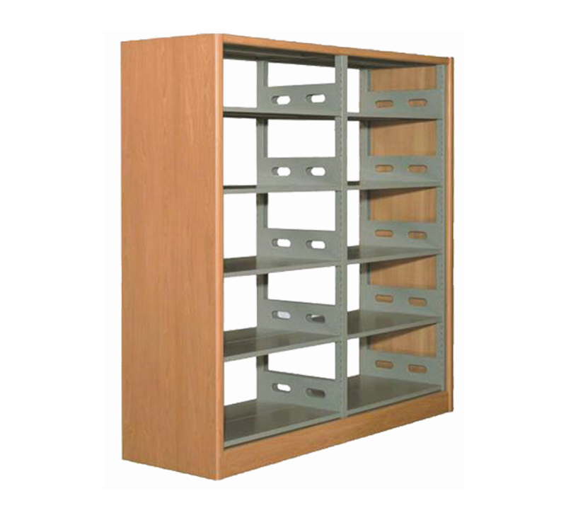 木护板双列双面书架